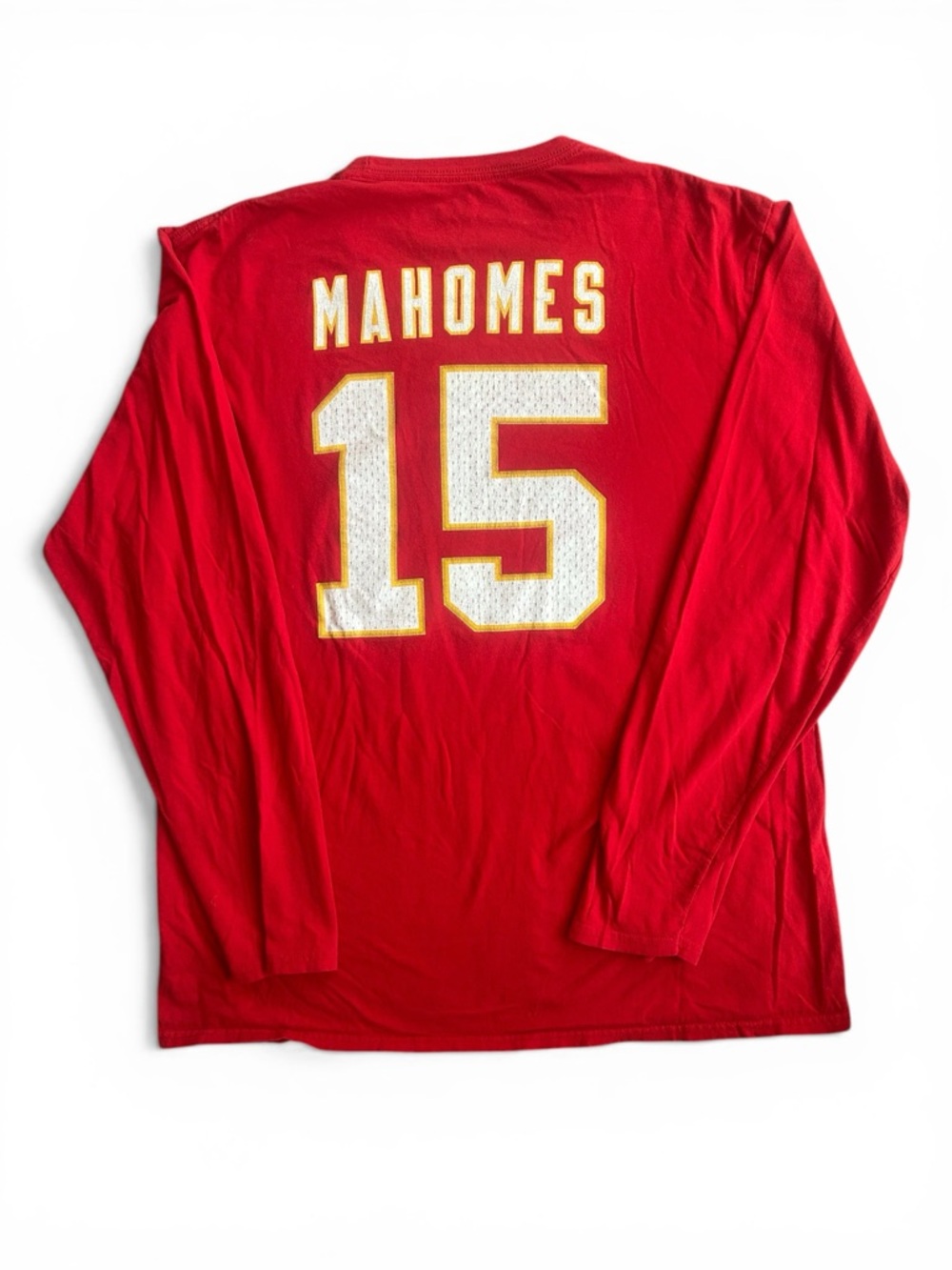 Kansas City Chiefs #15 Mahomes Red Long Sleeve Tee - Picture 2 of 3